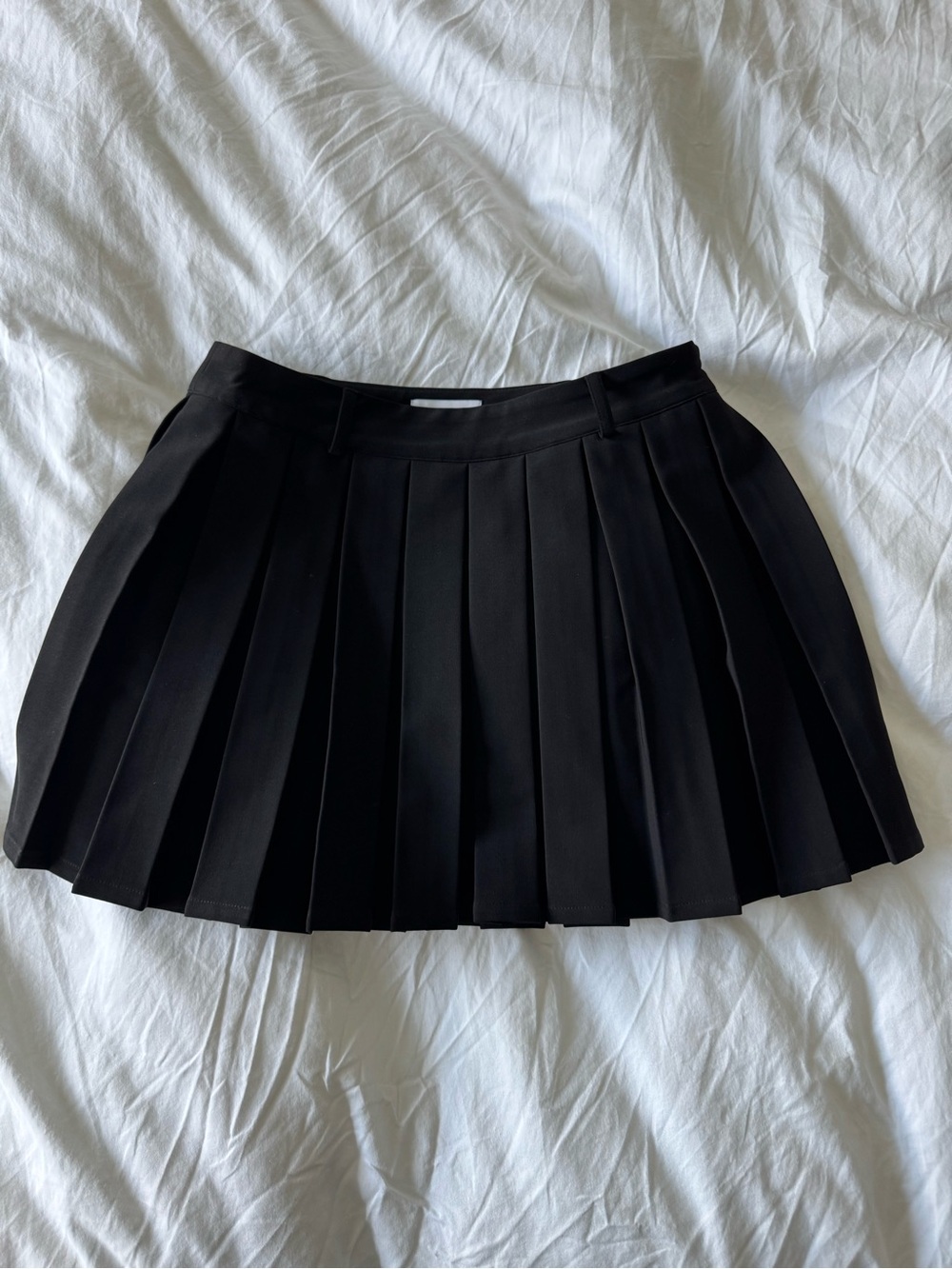 Meshki Black Pleated Mini Skirt